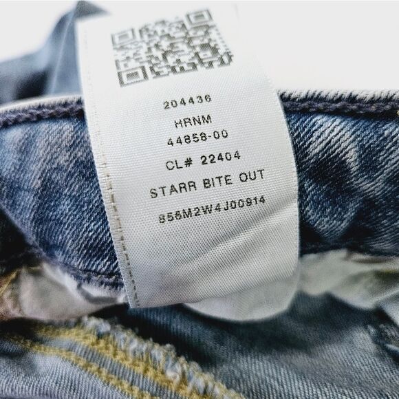 True Religion Starr Straight Fit Mid Rise Cropped Biteout Hem Destructed Jean 28 - Picture 15 of 15